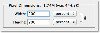 Resizing the photo by 200 percent in Photoshop. Image © 2022 Photoshop Essentials.com