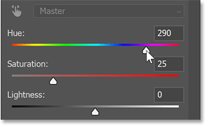 Choosing a purple hue.