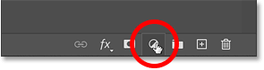 Clicking the New Fill or Adjustment Layer icon.