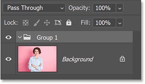 The new layer group is added.