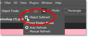 The Object Subtract option.