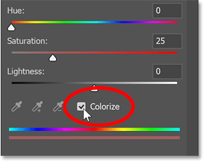 Turning Colorize on.