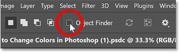 Turning off Object Finder for the Object Selection Tool in Photoshop.