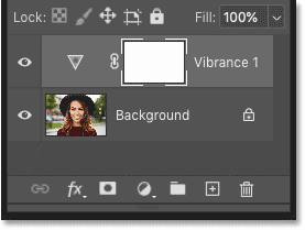 The adjustment layer appears above the image in Photoshop's Layers panel