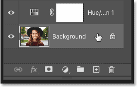 Selecting the image layer in Photoshop's Layers panel