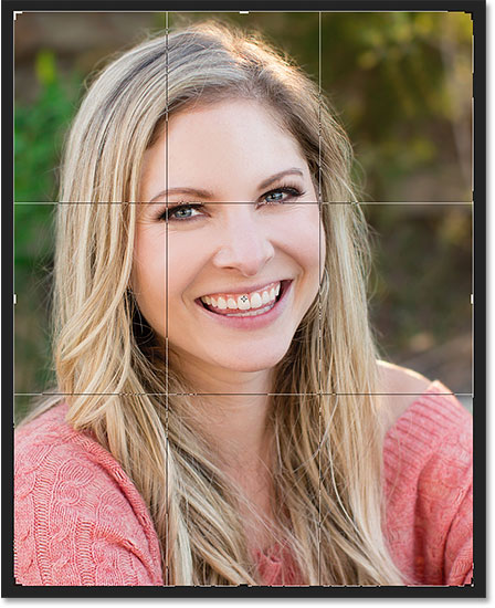 Clicking on the image to bring back the crop border and handles.