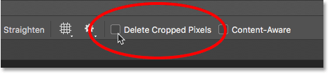 Unchecking the Delete Cropped Pixels option for the Crop Tool. 