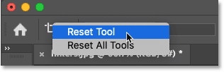 Resetting the Crop Tool in Photoshop