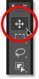 Selecting the Move Tool in Photoshop