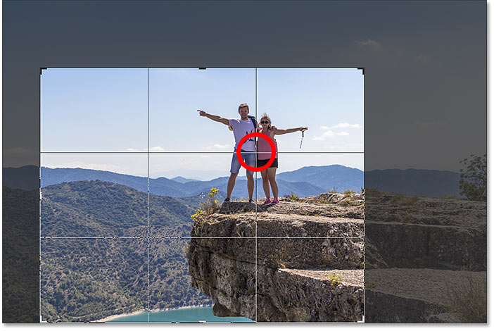 Composing the crop using the Rule of Thirds grid in Photoshop