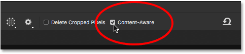 How to turn on content-aware crop in Photoshop