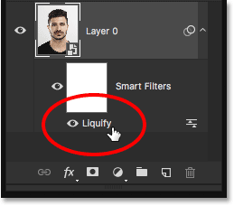 The Liquify Smart Filter in the Layers panel. 