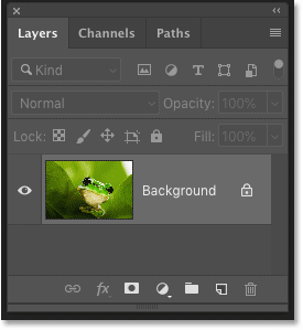 Photoshop's Layers panel showing the image on the Background layer