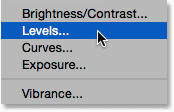 Adding a Levels adjustment layer. 