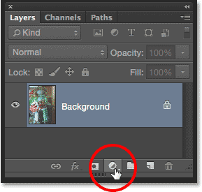 Clicking the New Fill or Adjustment Layer icon in the Layers panel. 