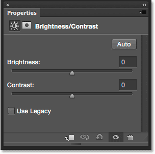 The Properties panel showing the Brightness/Contrast options. 