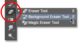 أداة Background Eraser Tool في Photoshop. 