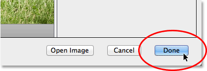 The Done button in Camera Raw. Image © 2013 Photoshop Essentials.com