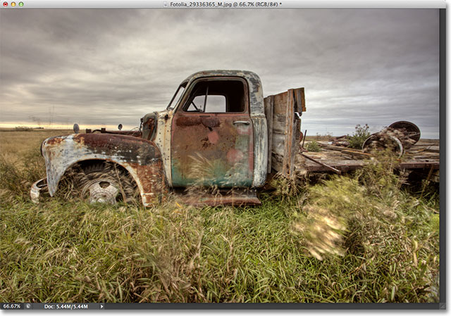 A photo of an old truck. Image licensed from Fotolia by Photoshop Essentials.com