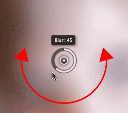 Rotating the pin to increase or decrease the blur amount. Image © 2012 Photoshop Essentials.com