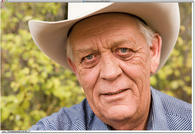 An elderly farmer. Image licensed from iStockphoto by Photoshop Essentials.com