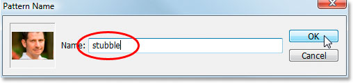 Photoshop's Pattern Name dialog box