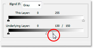 Split the slider in half and drag back towards the right to create a transition area.