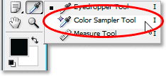 Chọn công cụ Color Sampler từ bảng Tools.