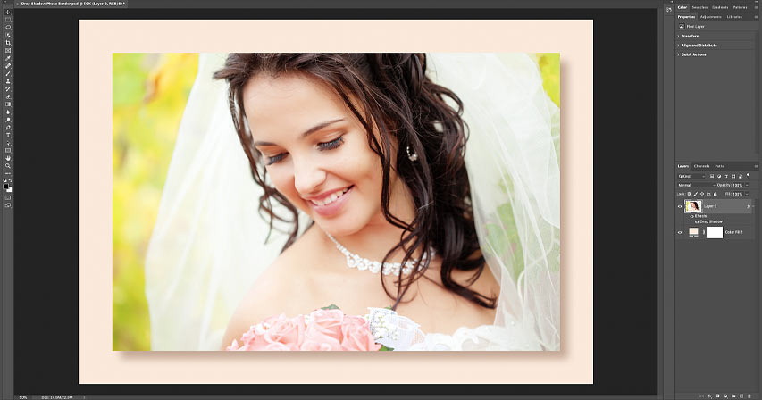 How to add a drop shadow behind an image in Photoshop