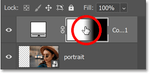 Holding Alt (Win) / Option (Mac) and clicking the layer mask thumbnail