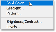 Adding a Solid Color fill layer.