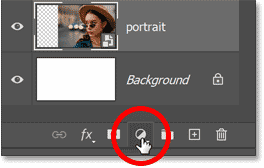 Clicking the New Fill or Adjustment Layer icon in Photoshop's Layers panel