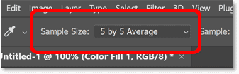 Choosing a larger sample size for the Eyedropper Tool in Photoshop