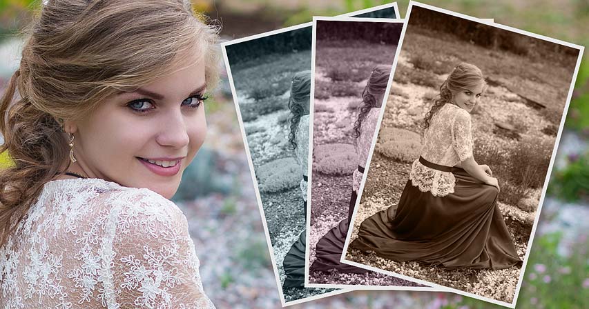 How to convert a photo to monochromatic color in Photoshop tutorial