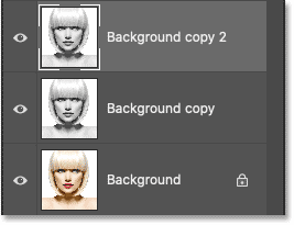The new Background copy 2 layer appears above the other layers. 
