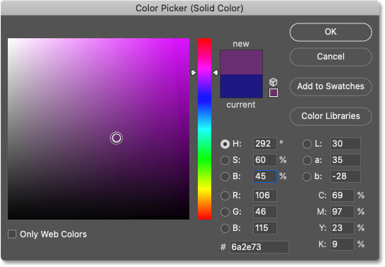 Choosing a different color from the Color Picker. 