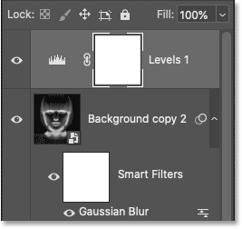 The new Levels adjustment layer in Photoshop's Layers panel