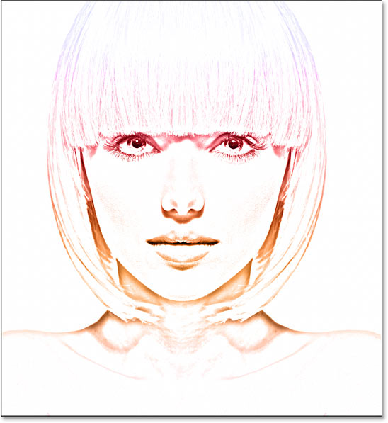 The photo to sketch effect colored with a gradient in Photoshop.