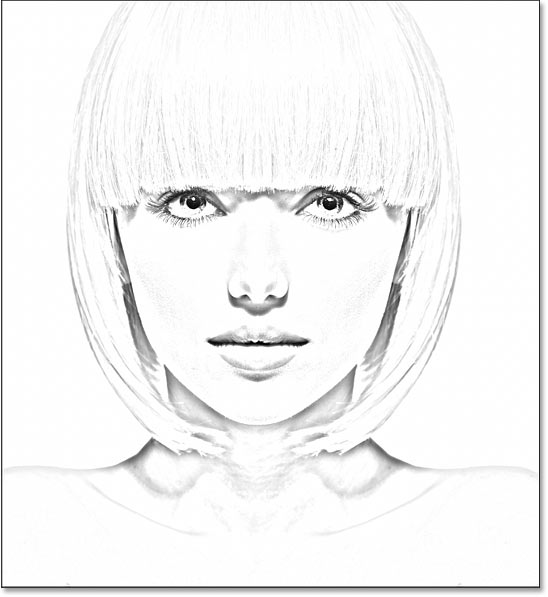 A black and white photo to sketch effect in Photoshop.