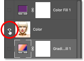 Clicking the Color layer's visibility icon