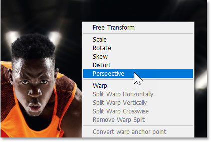 Right-click and choose Perspective from the transform menu.