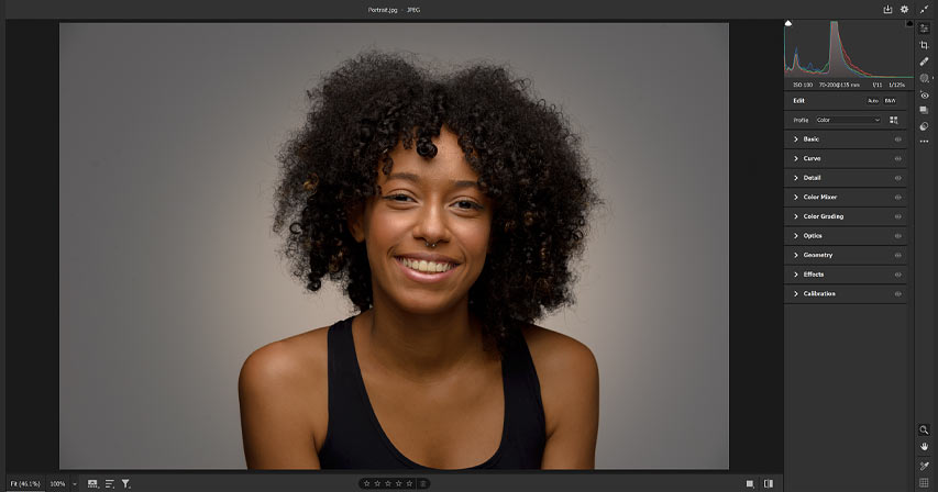 How to add a spotlight behind your subject with Adobe Camera Raw