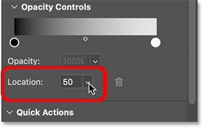 Resetting the midpoint location to 50 percent.