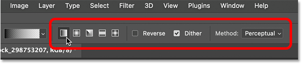 The other Gradient Tool settings.