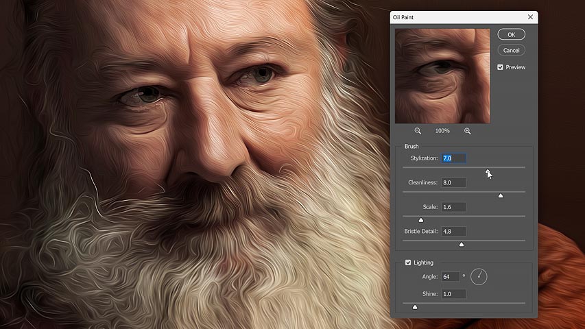 How to turn a photo to a painting using the Oil Paint filter in Photoshop