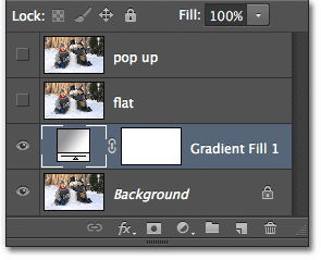 طبقة Gradient Fill في لوحة Layers.