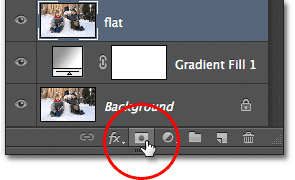 Clicking the Layer Mask icon in the Layers panel.