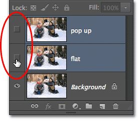 Clicking the layer visibility icons.