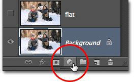 Clicking the New Fill or Adjustment Layer icon in the Layers panel.