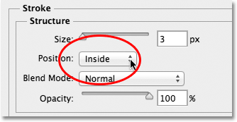 Changing the stroke Position option to Inside.